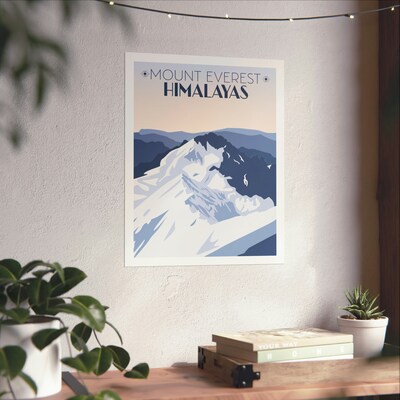 Mount Everest Himalayas Asia Premium Matte Travel Poster - image3